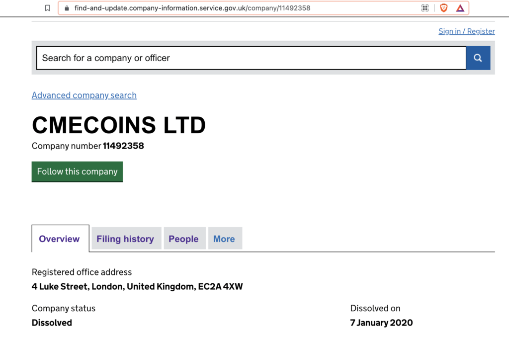 CMECOINS LTD TrustAssets scam