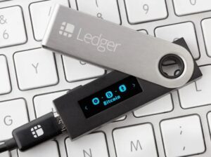 A Ledger Nano S hardware wallet