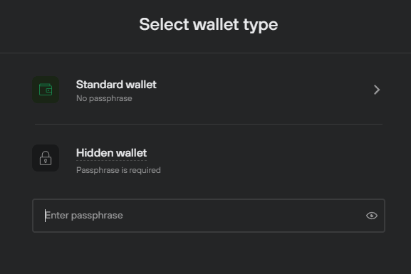 hidden wallet empty wallet